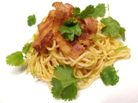 Pasta with Bacon (1) Stock Photos
