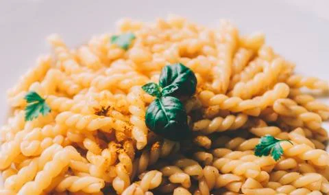 Pasta With Basil Foto stock