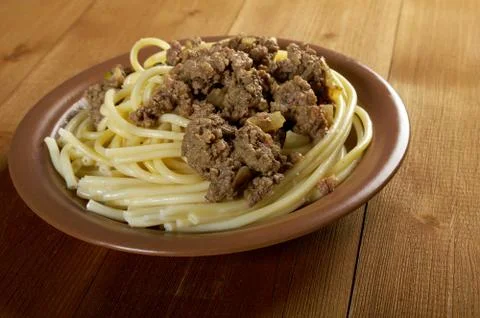 Pasta with  beef Stock Photos