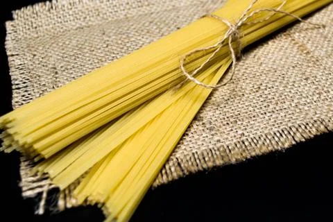 Pasta on a black background Foto stock