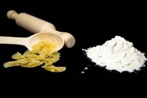 Pasta on a black background Foto stock