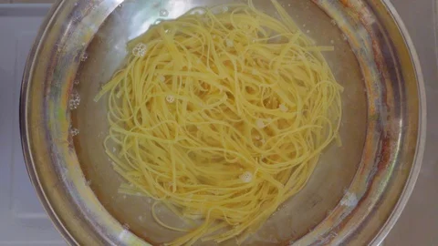 Pasta Boiled In Boiling Water In A Pan Stock Footage 129674485