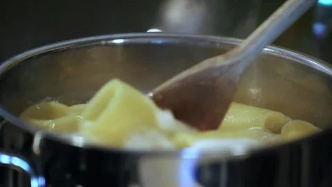 Pasta boiling in a pot Stock Footage 112208536
