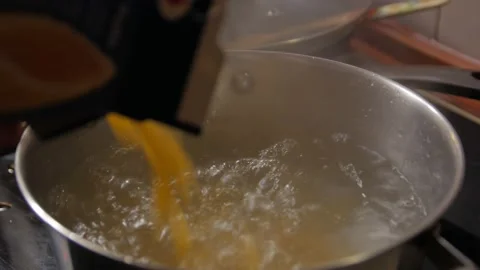 Pasta In Boiling Water Stock Footage 147972103