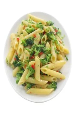 Pasta with broccoli Stock Photos