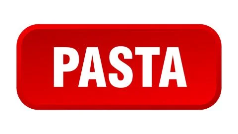 Pasta button. pasta square 3d push button Illustrazione stock