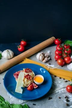 Pasta carbonara 库存照片