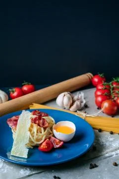 Pasta carbonara Stock Photos