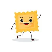 Cute funny macaroni pasta noodles couple character. Vector hand