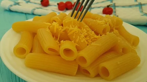 Pasta cheese cherry tomatoes Stock Footage 87827877