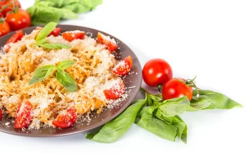 Pasta with chicken Stock Photos
