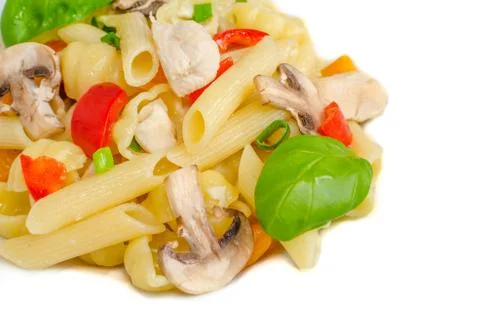 Pasta with chicken Stock Photos