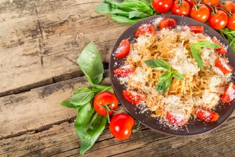 Pasta with chicken Foto stock