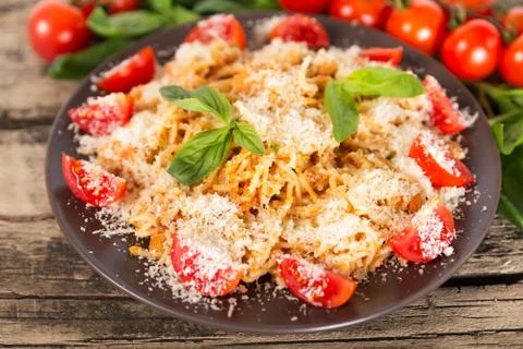 Pasta with chicken Stock Photos