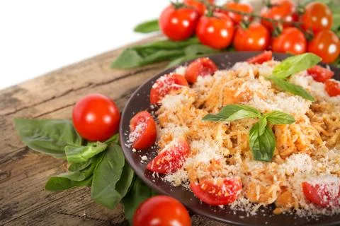 Pasta with chicken Stock Photos