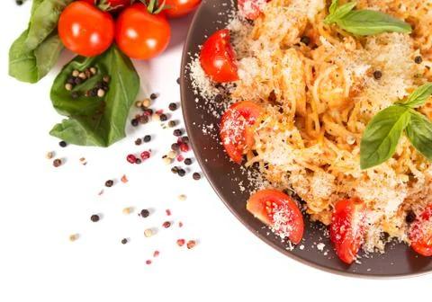 Pasta with chicken Stock Photos