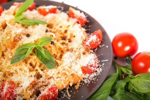 Pasta with chicken Stock Photos