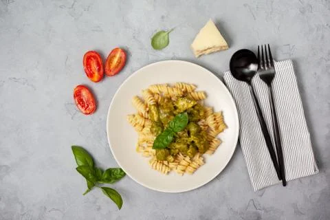 Pasta with chicken Stock Photos