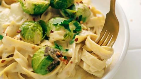 Pasta Closeup of process of making cooking Penne pasta Foto stock