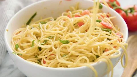Pasta Closeup of process of making cooking Penne pasta Foto stock