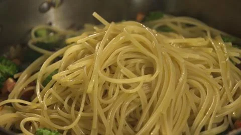 Pasta Closeup of process of making cooking Penne pasta Foto stock