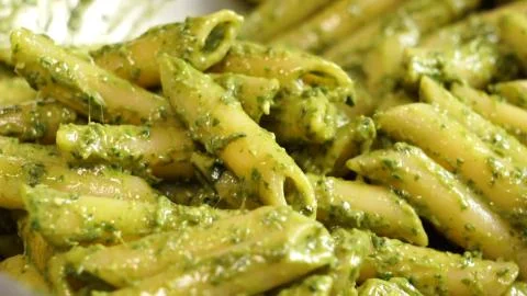 Pasta Closeup of process of making cooking Penne pasta Stock Photos