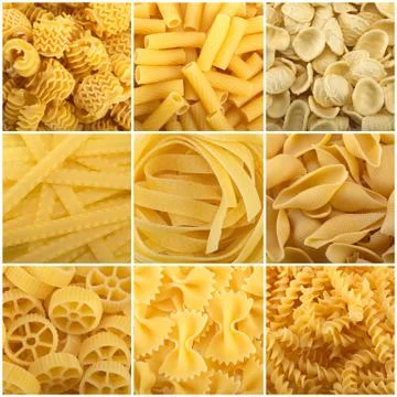 Pasta collage Stock Photos