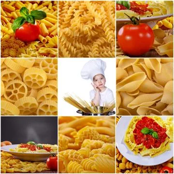 Pasta collage Stock Photos