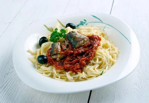Pasta con le sarde Foto stock