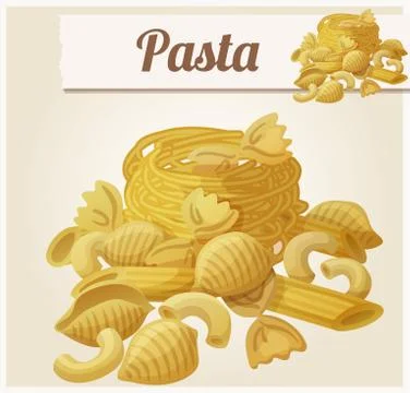 Pasta. Detailed Vector Icon Stock Illustration