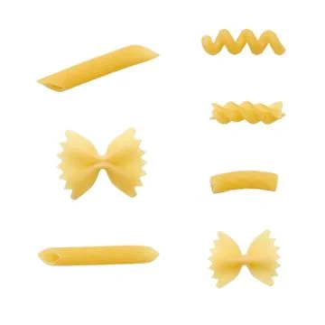 Pasta different  shape isolated set Foto stock