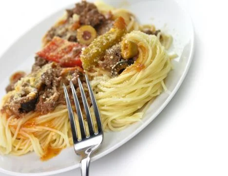 Pasta dinner with cheese Stock Photos