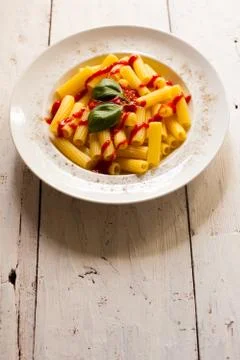 Pasta dish on the plate Stock Photos