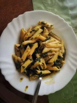 Pasta Dish on a Table 스톡 사진
