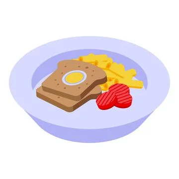 Pasta egg bread icon isometric vector. German chef Stock Illustration