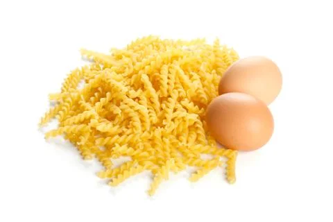 Pasta with eggs Stock Photos
