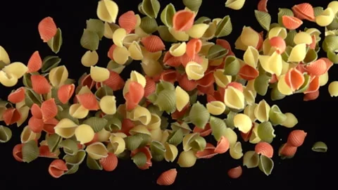 Pasta explosion on black background 500fps 動画素材 152665494