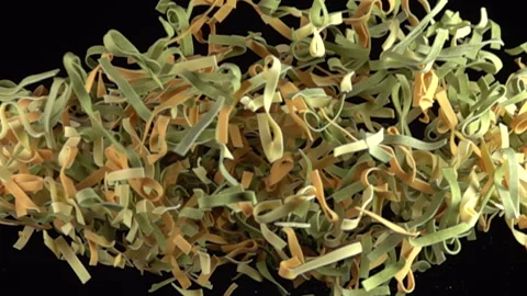 Pasta explosion on black background 500fps Vídeo Stock 152665565