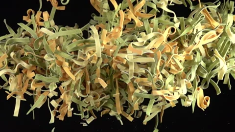 Pasta explosion on black background 500fps Vídeo Stock 152665572