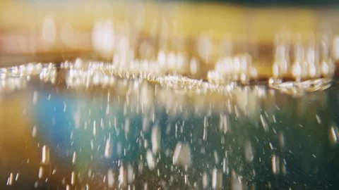 Pasta falling into boiling water. Anamorphic video Stock Footage 296913750
