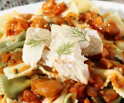Pasta with fish Stock Photos