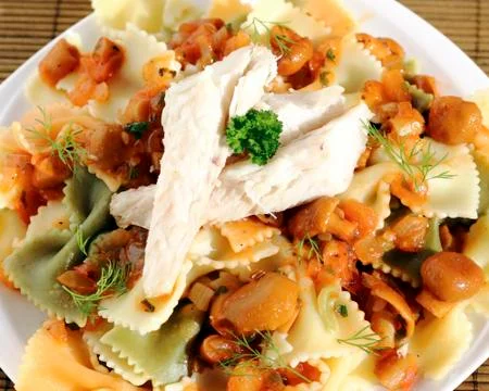 Pasta with fish Stock Photos