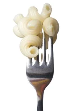 Pasta on fork close up Foto stock
