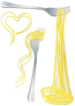 Pasta on fork Stockillustratie