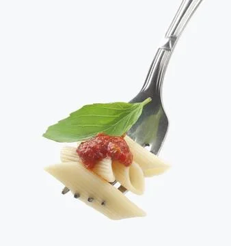 Pasta on the fork Stock Photos