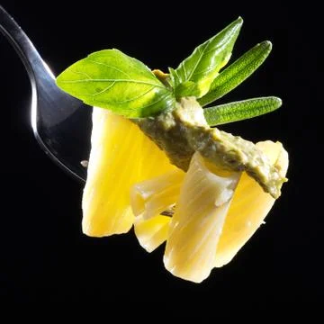Pasta on fork Stock Photos