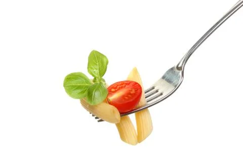 Pasta on fork Stock Photos