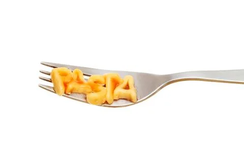 Pasta on fork Stock Photos