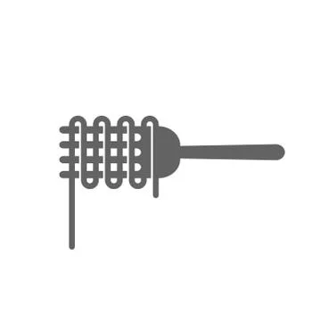 Pasta fork vector logo, noodles food, spaghetti flat style Stock Illustration
