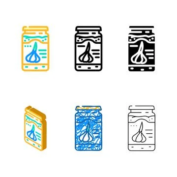 Pasta garlic color icon vector simplified Stock Illustration